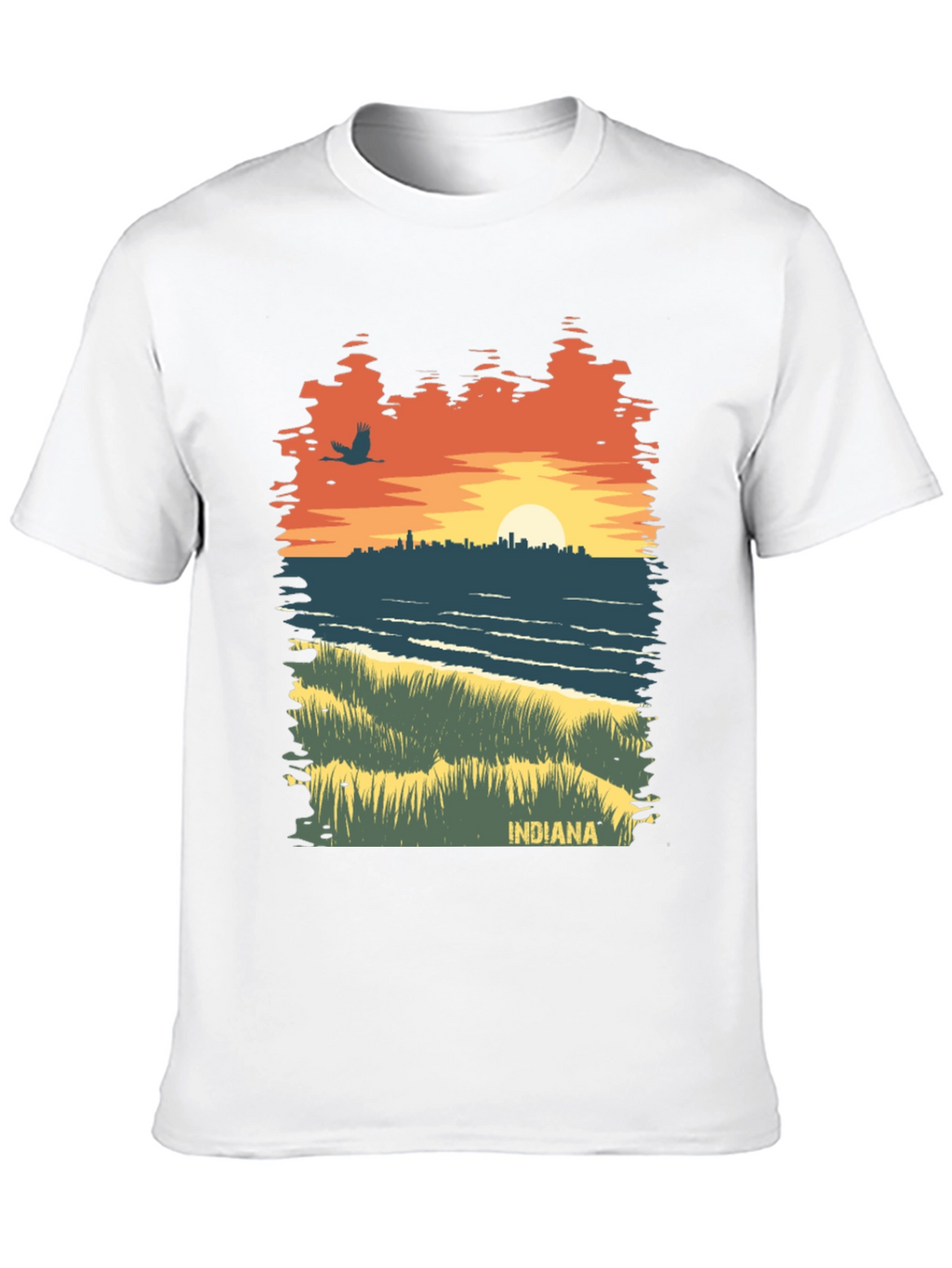 Indiana Sunset Graphic Tee - Unique State Pride Shirt