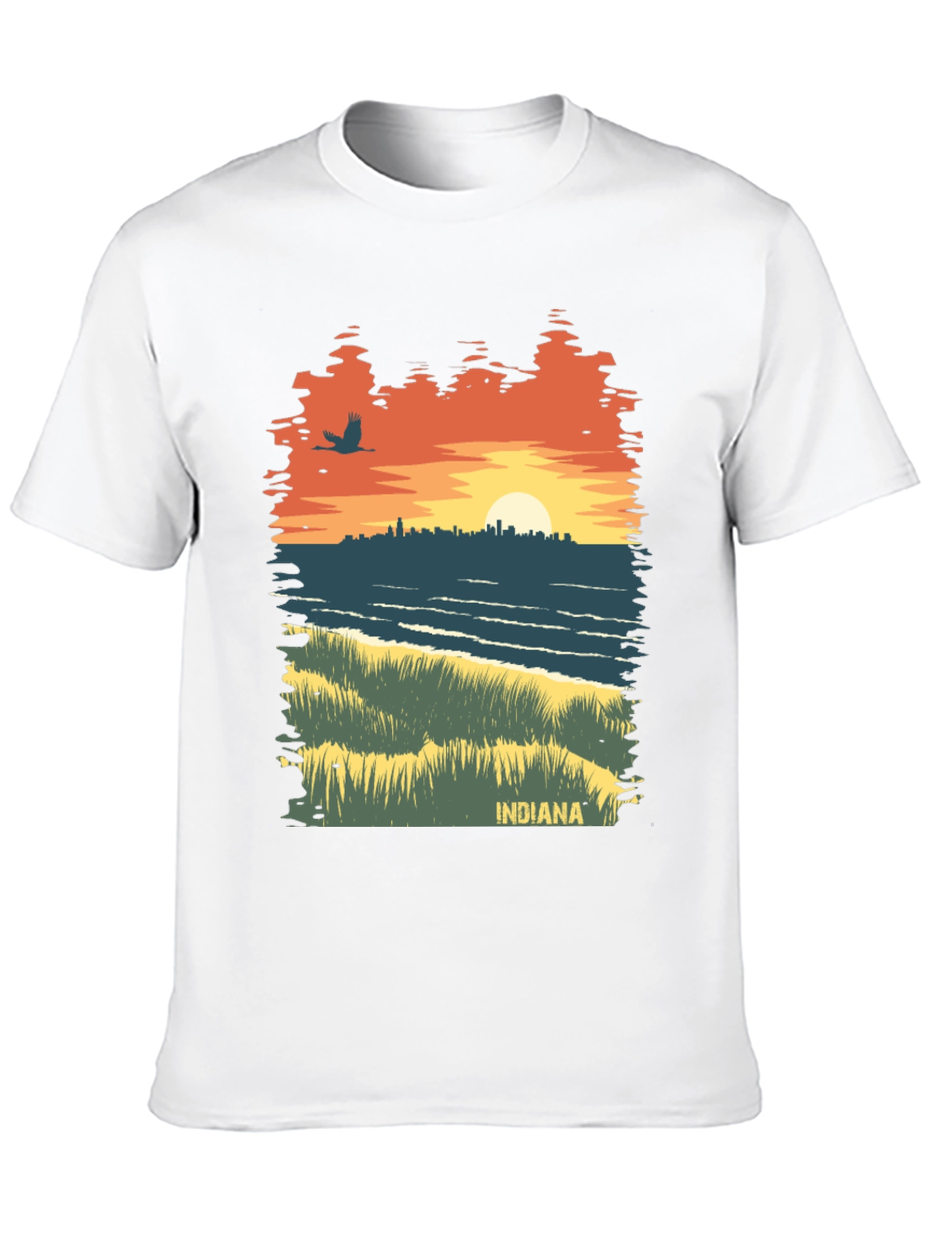 Indiana Sunset Graphic Tee - Unique State Pride Shirt