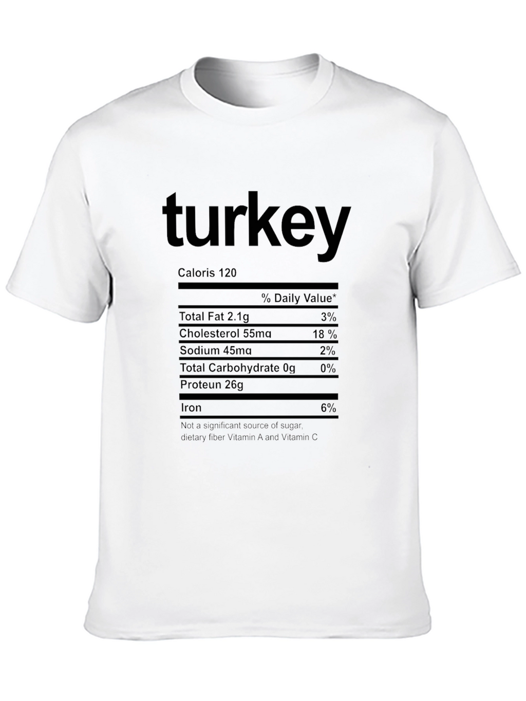 Turkey Nutrition Facts T-Shirt - Funny Thanksgiving Tee