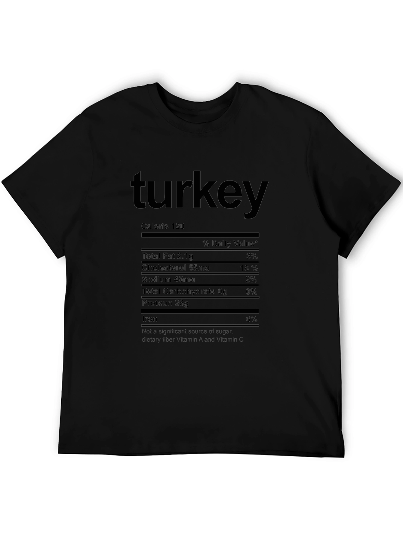 Turkey Nutrition Facts T-Shirt - Funny Thanksgiving Tee