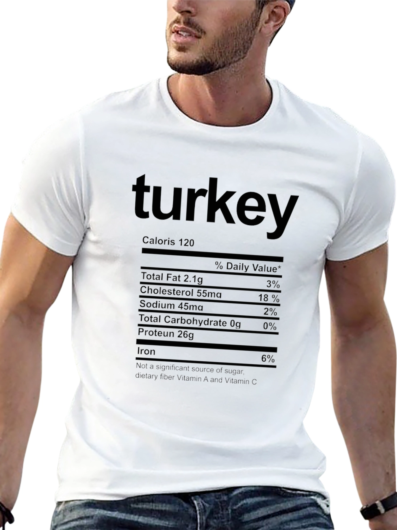 Turkey Nutrition Facts T-Shirt - Funny Thanksgiving Tee