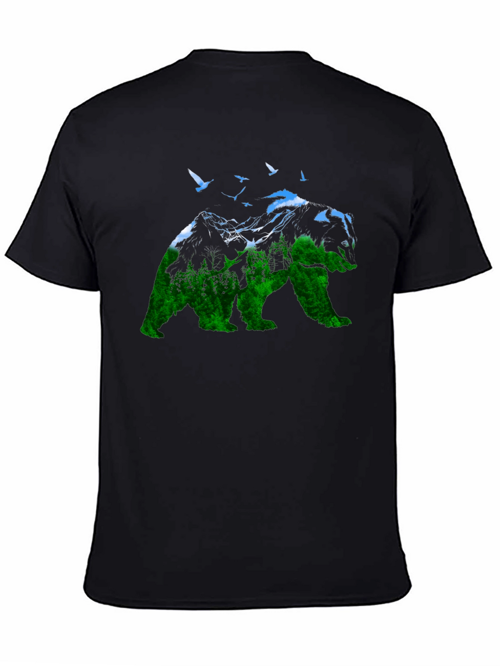 Nature Bear Graphic Tee - Unisex Black T-Shirt