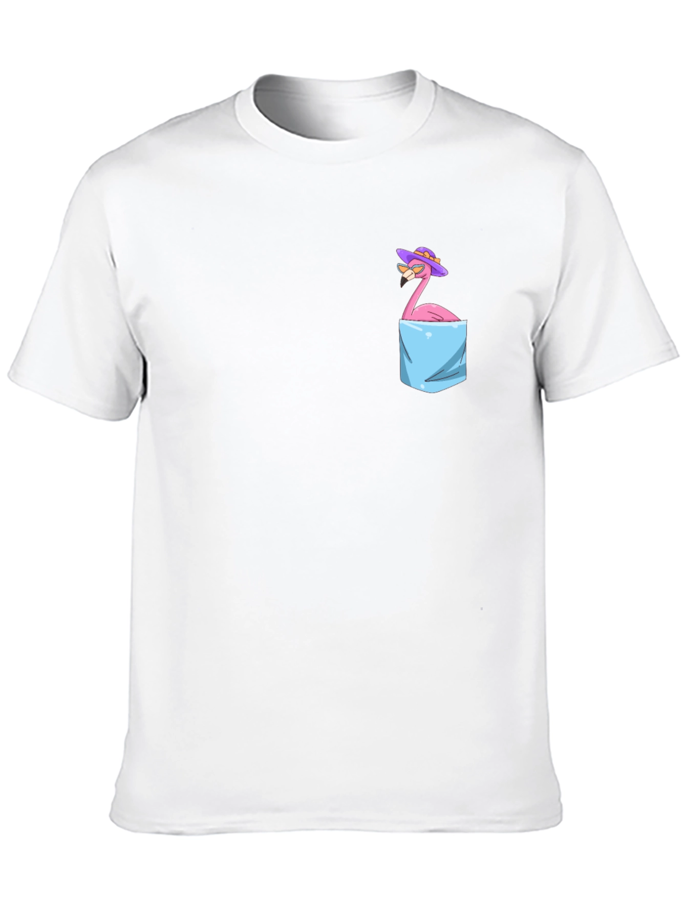 Flamingo in Pocket T-Shirt - Funny Graphic Tee