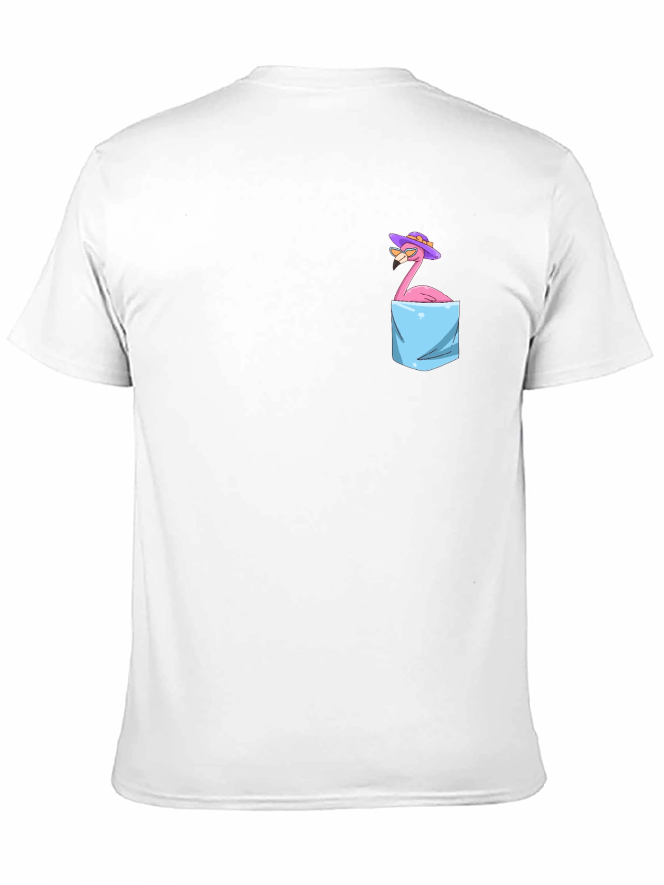 Flamingo in Pocket T-Shirt - Funny Graphic Tee