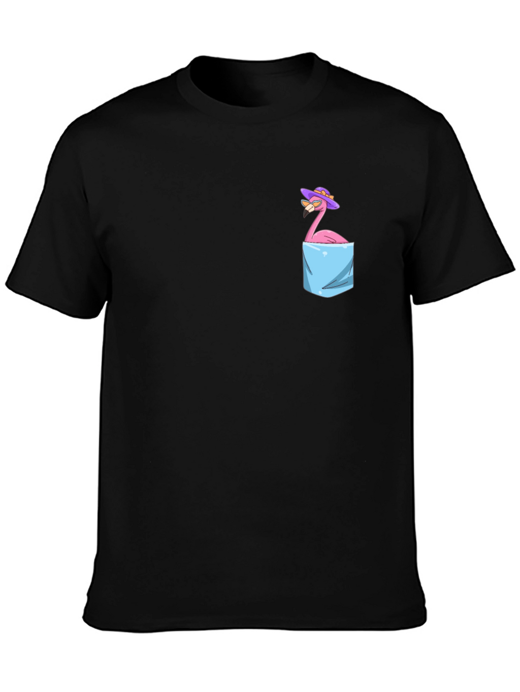 Flamingo in Pocket T-Shirt - Funny Graphic Tee