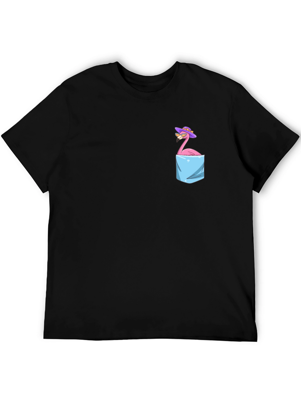 Flamingo in Pocket T-Shirt - Funny Graphic Tee