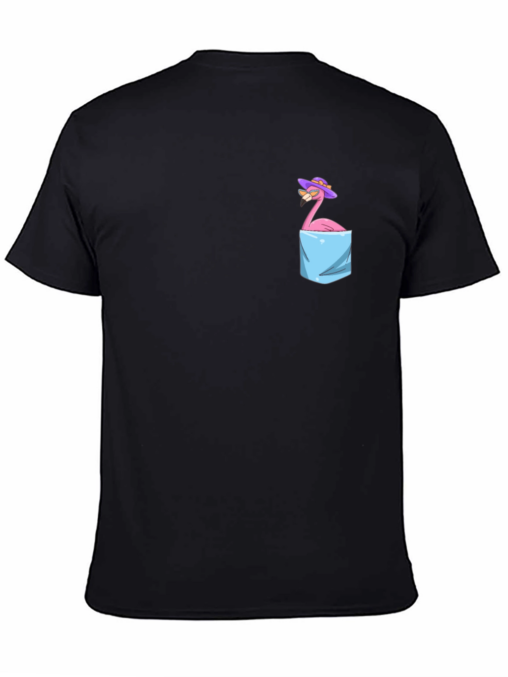 Flamingo in Pocket T-Shirt - Funny Graphic Tee