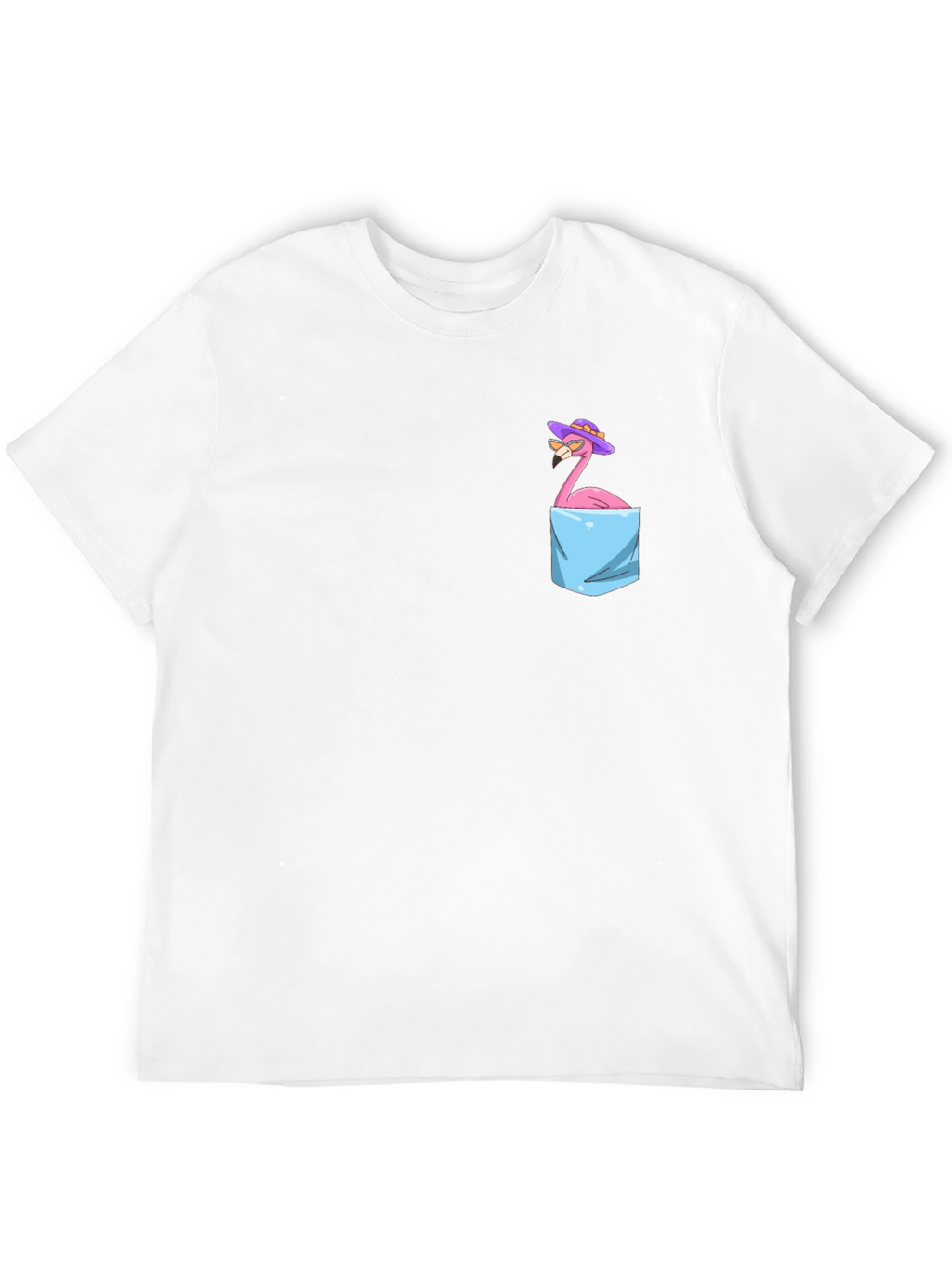 Flamingo in Pocket T-Shirt - Funny Graphic Tee