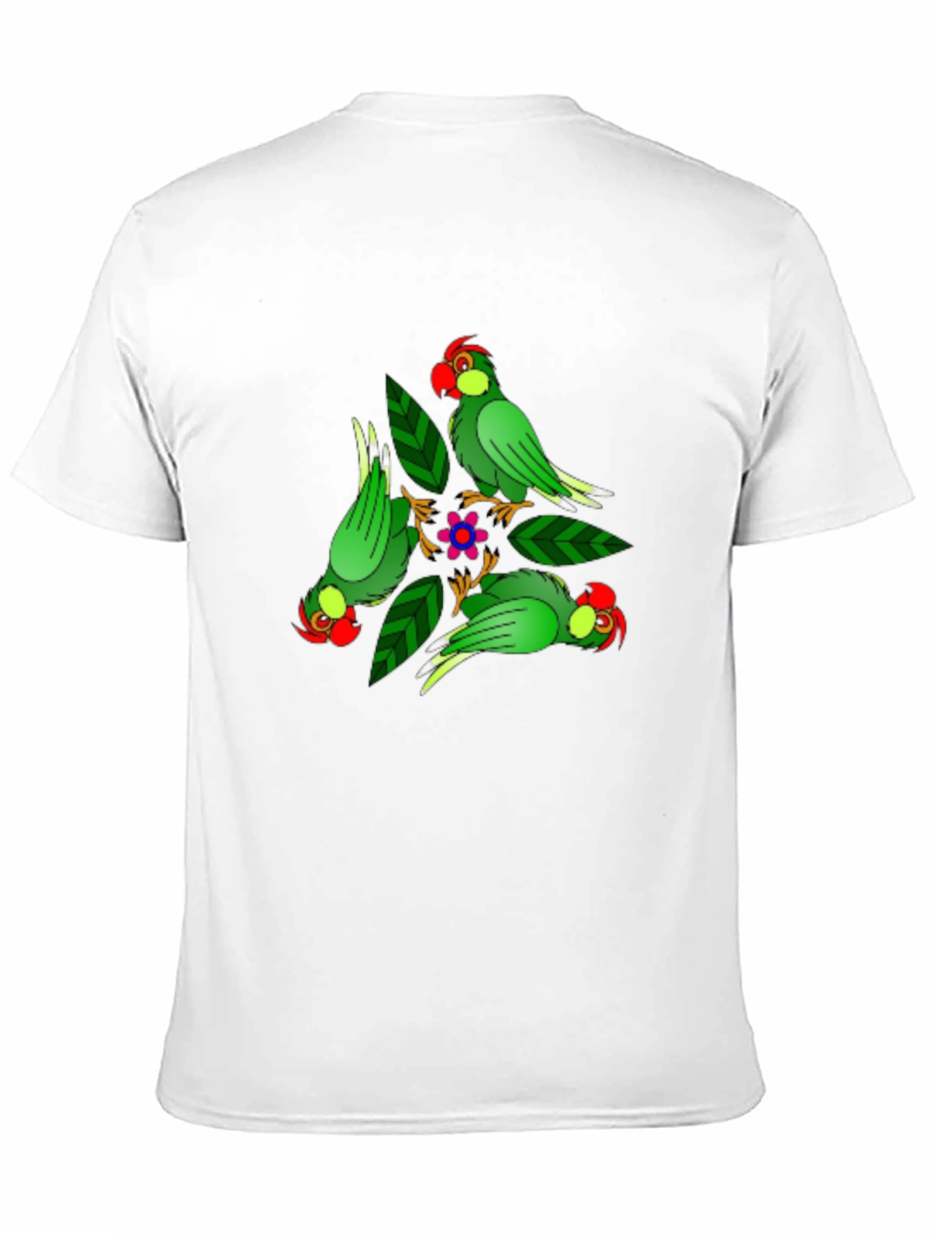 Parrot Design Black T-Shirt