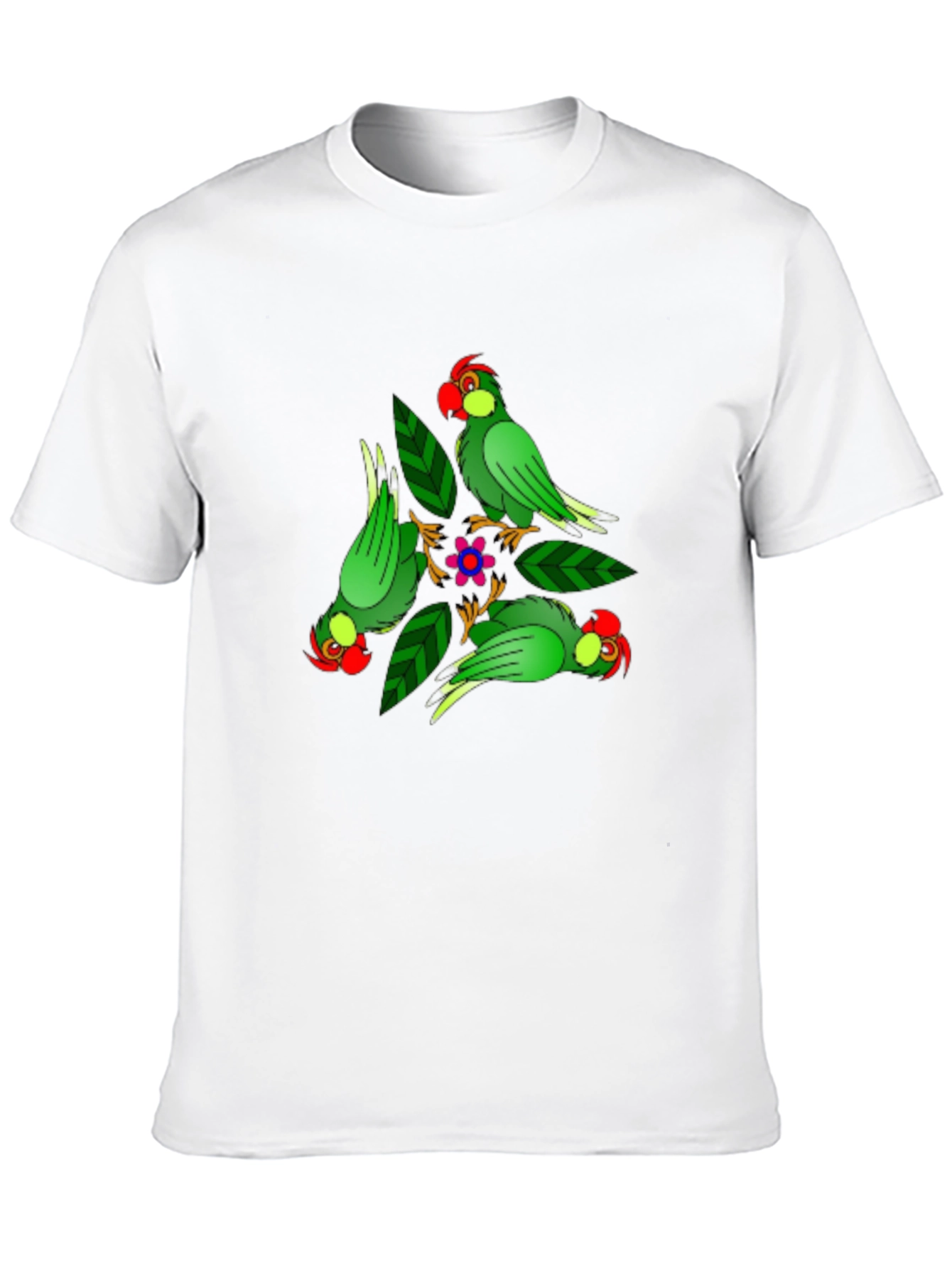 Parrot Design Black T-Shirt