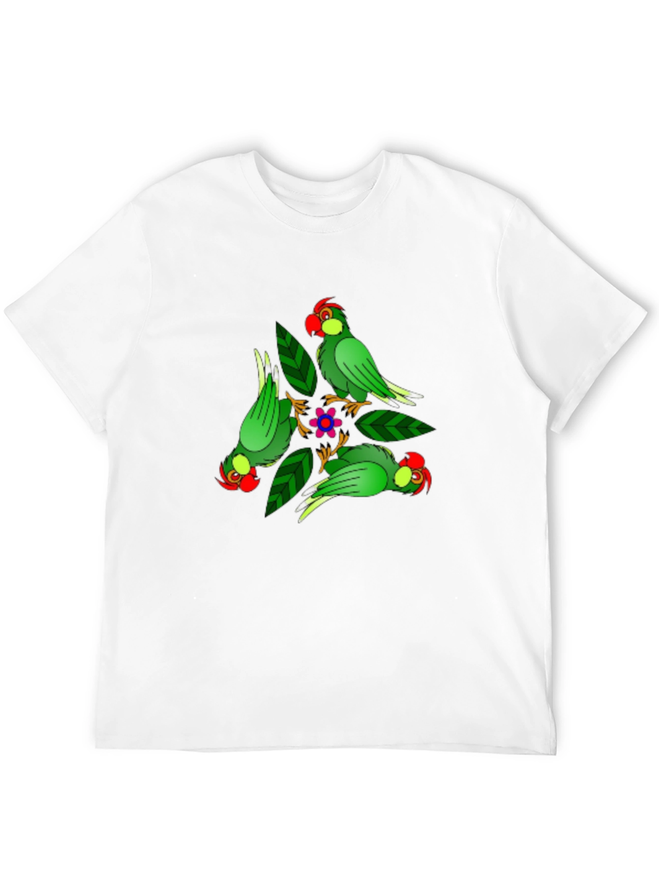 Parrot Design Black T-Shirt