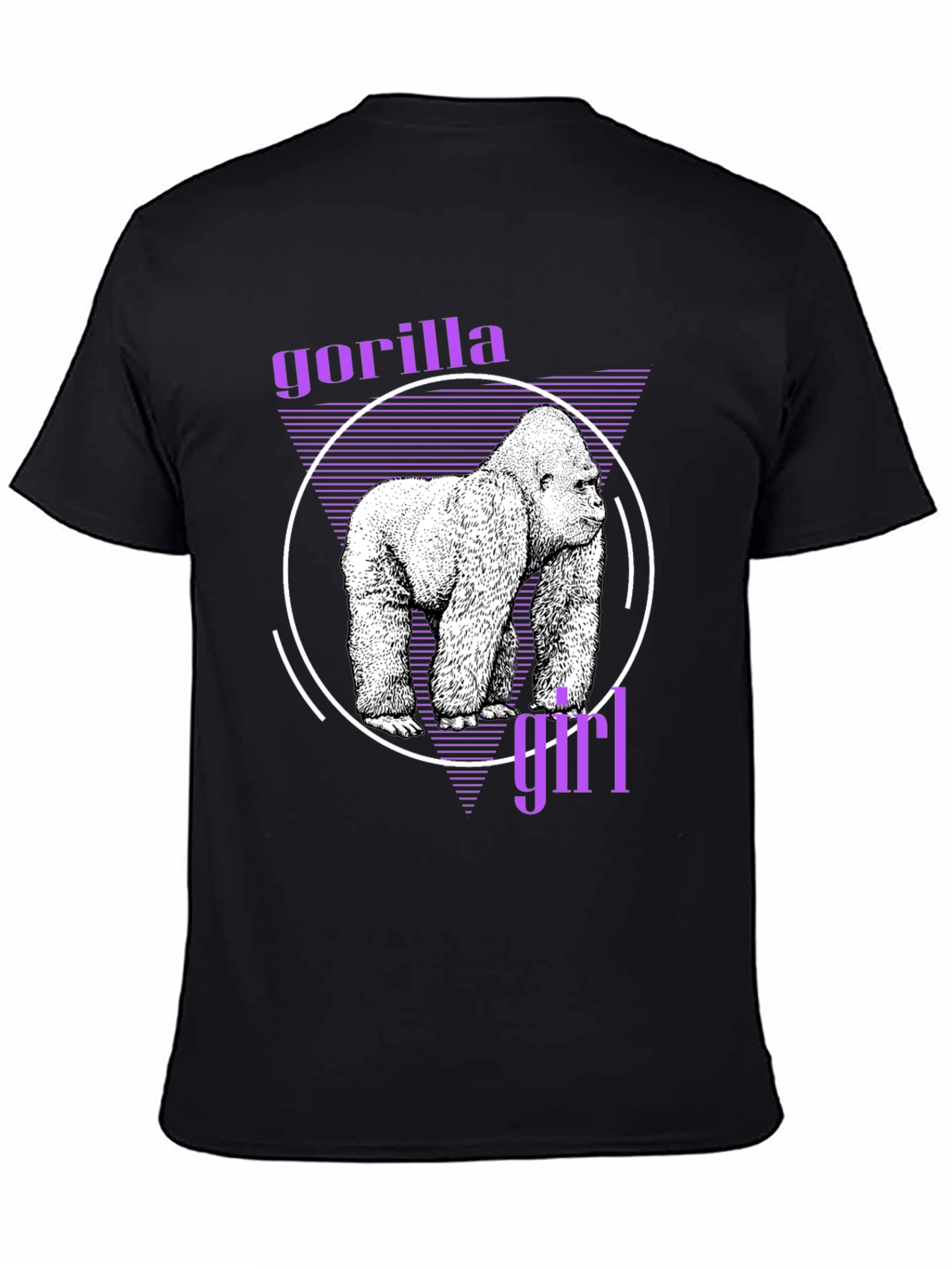 Gorilla Girl Graphic Tee - Retro Style Black T-Shirt