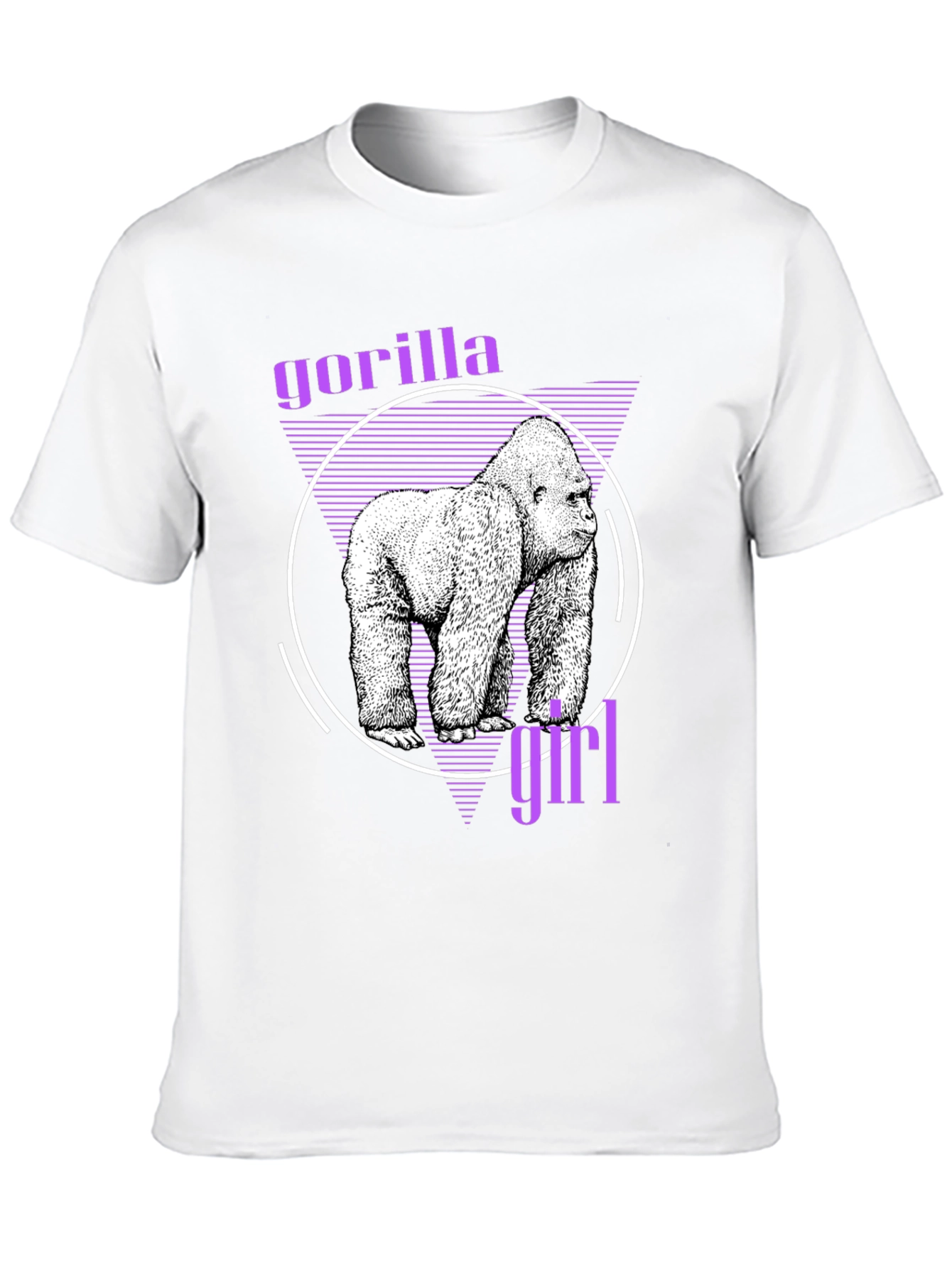 Gorilla Girl Graphic Tee - Retro Style Black T-Shirt