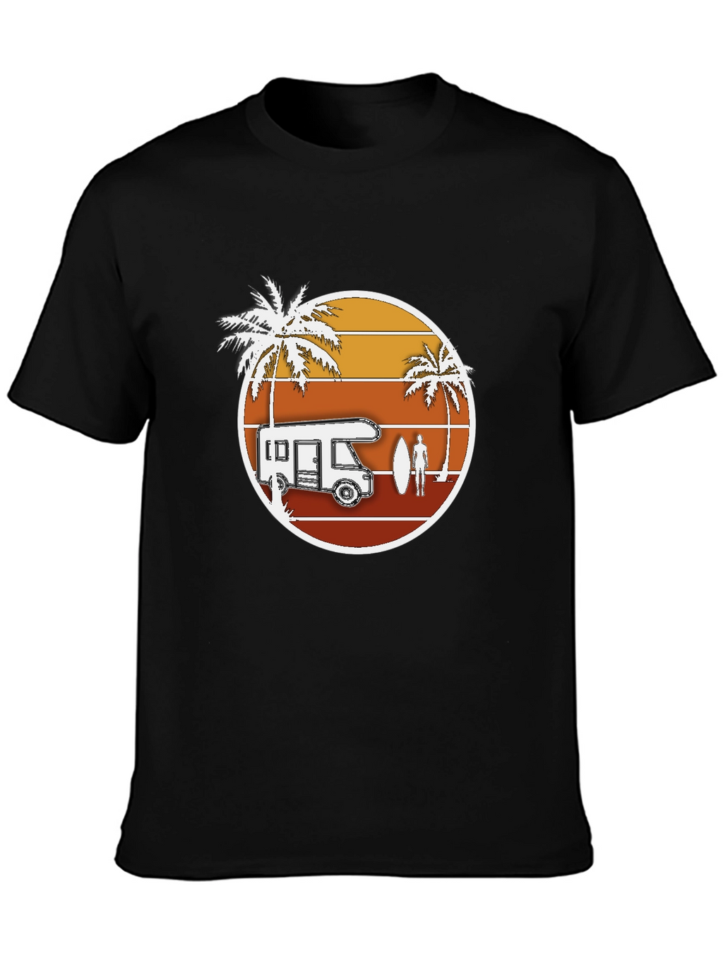 Retro Camper Van T-Shirt - Beach Surf Design