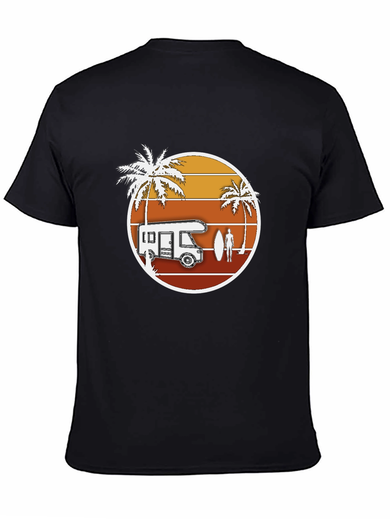 Retro Camper Van T-Shirt - Beach Surf Design