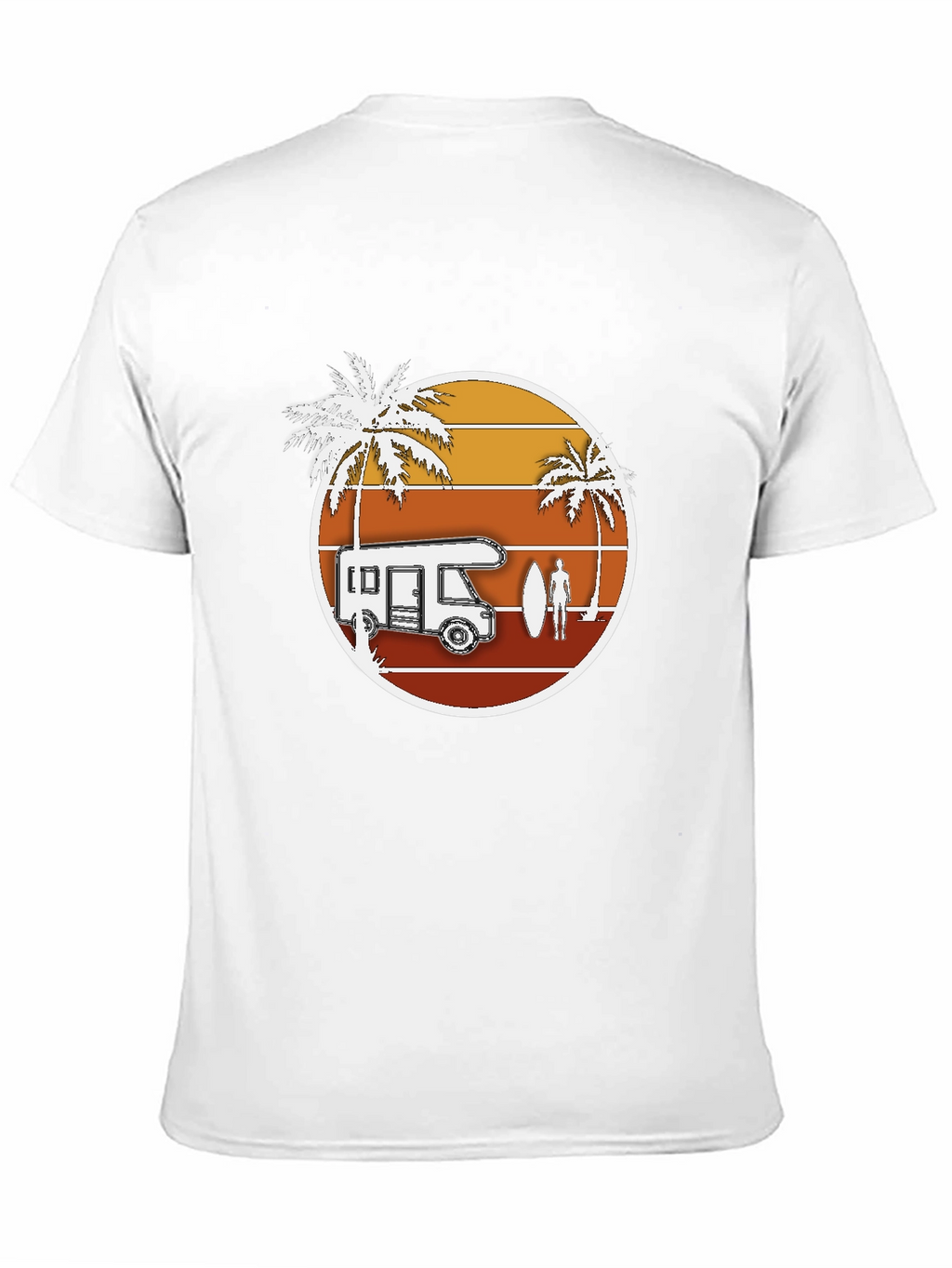 Retro Camper Van T-Shirt - Beach Surf Design