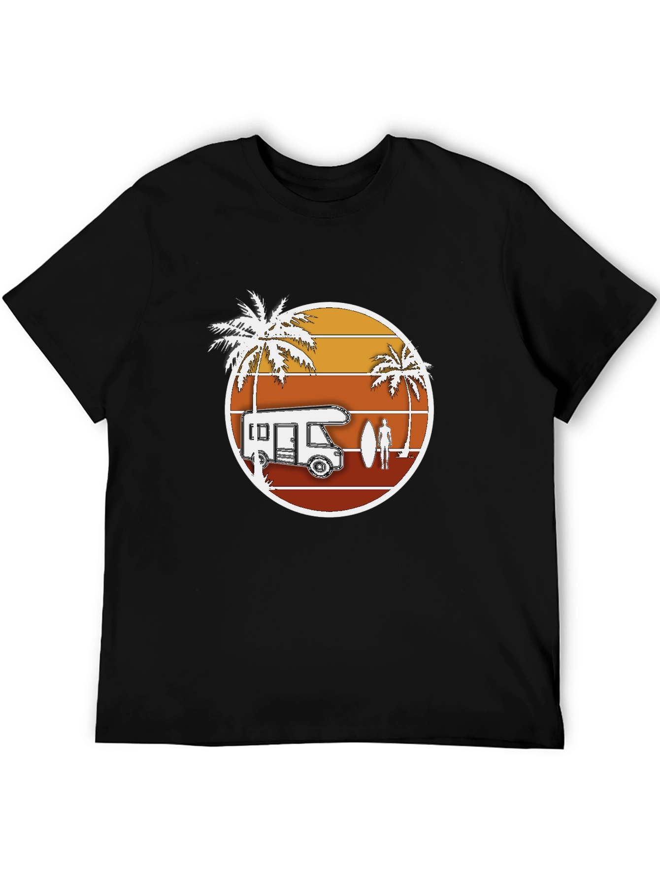 Retro Camper Van T-Shirt - Beach Surf Design