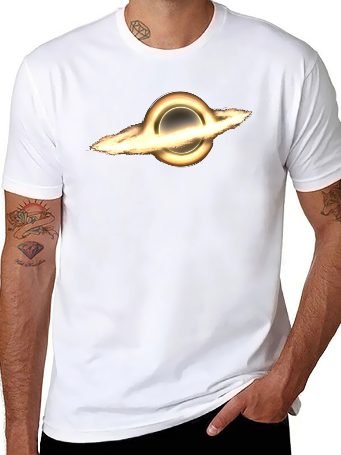 Black Hole Graphic T-Shirt - Stylish Space Tee
