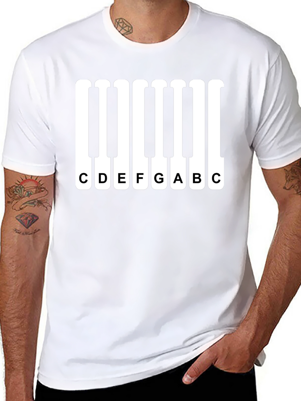 Piano Keys Music Notes Graphic T-Shirt