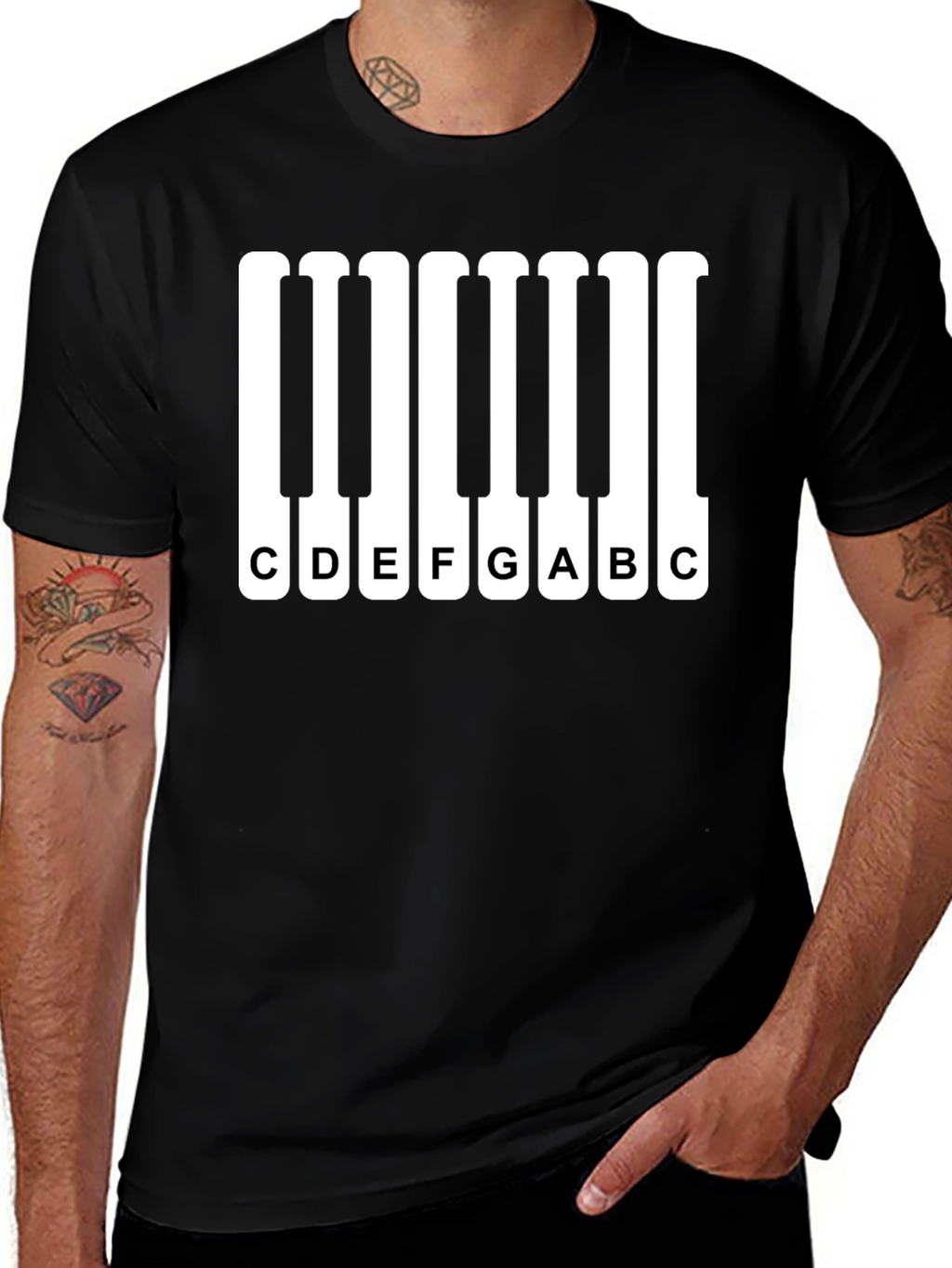 Piano Keys Music Notes Graphic T-Shirt