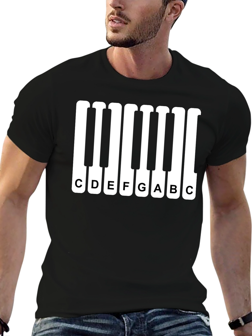 Piano Keys Music Notes Graphic T-Shirt