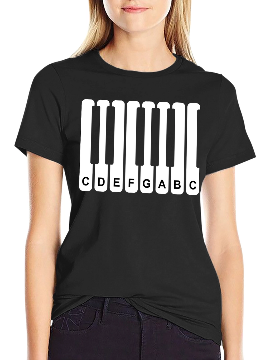 Piano Keys Music Notes Graphic T-Shirt
