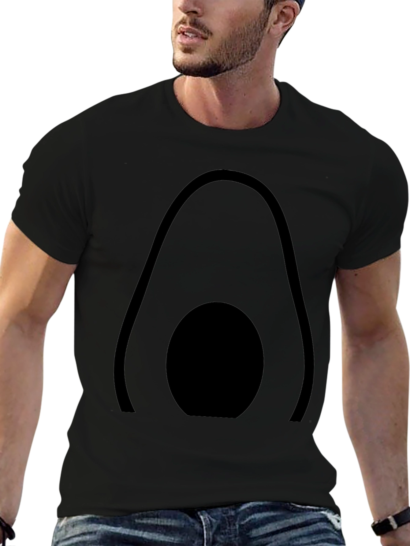 Abstract Avocado Graphic Tee - Modern Black T-Shirt