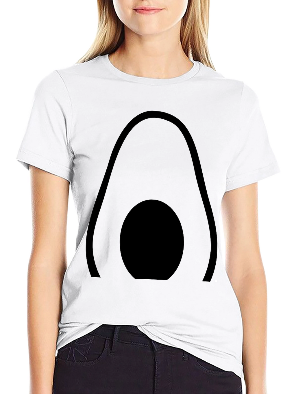 Abstract Avocado Graphic Tee - Modern Black T-Shirt