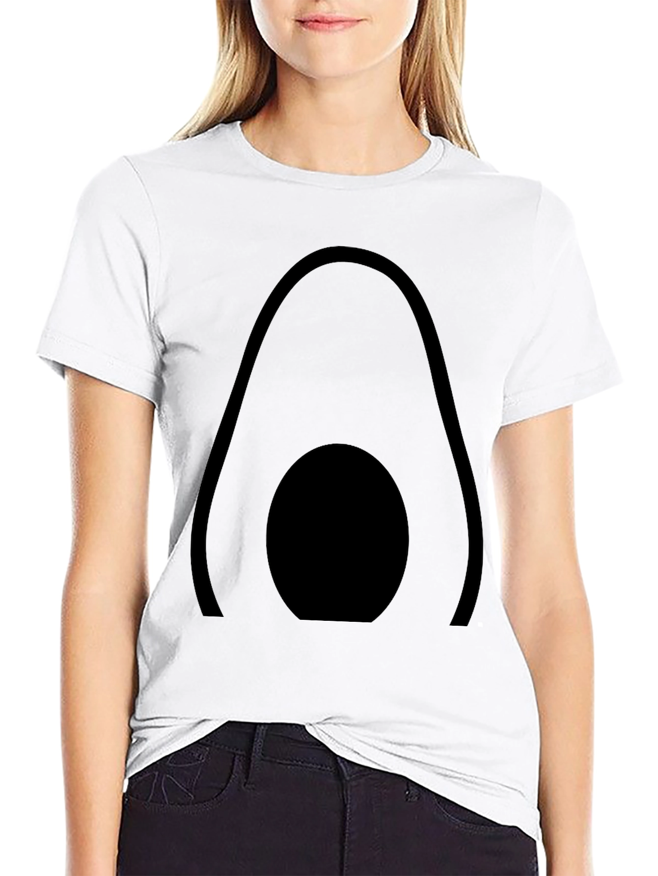 Abstract Avocado Graphic Tee - Modern Black T-Shirt