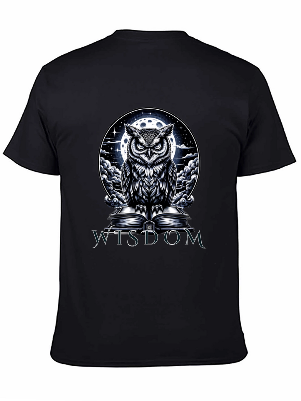 Wisdom Owl Graphic Tee - Moonlit Book Design