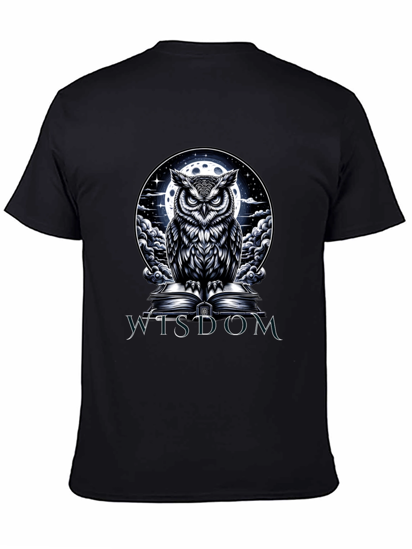 Wisdom Owl Graphic Tee - Moonlit Book Design