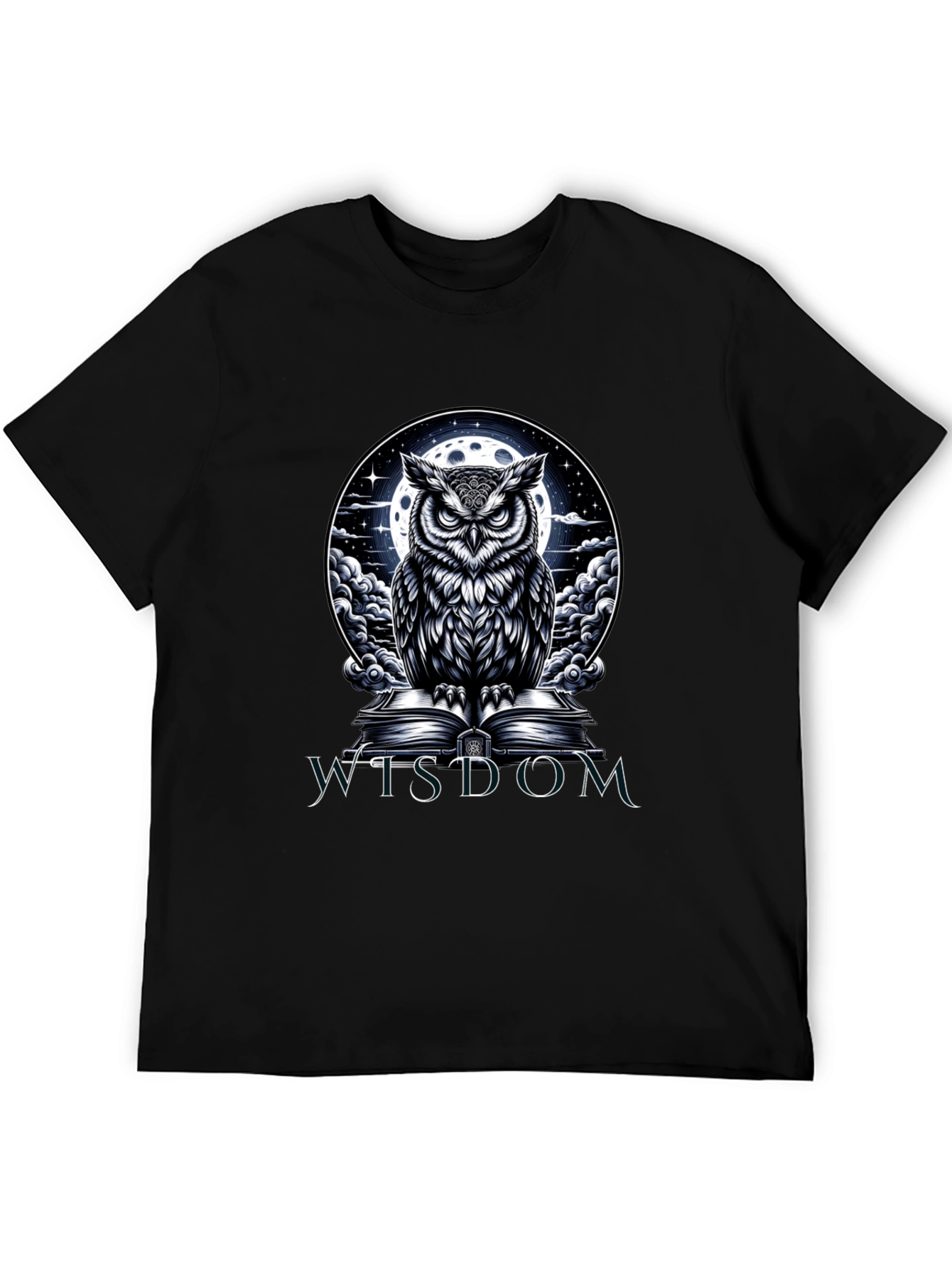Wisdom Owl Graphic Tee - Moonlit Book Design