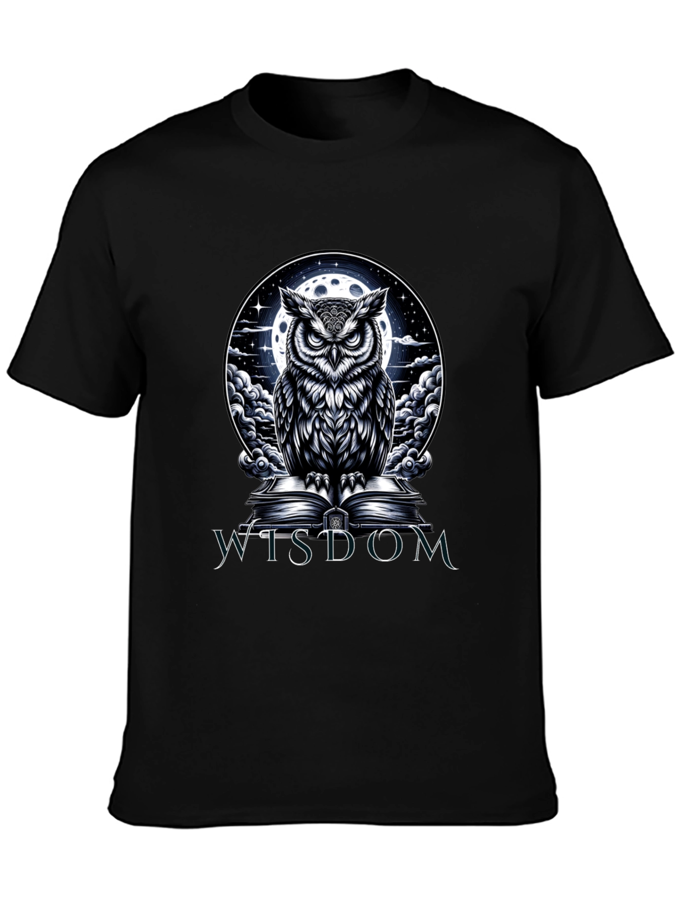 Wisdom Owl Graphic Tee - Moonlit Book Design