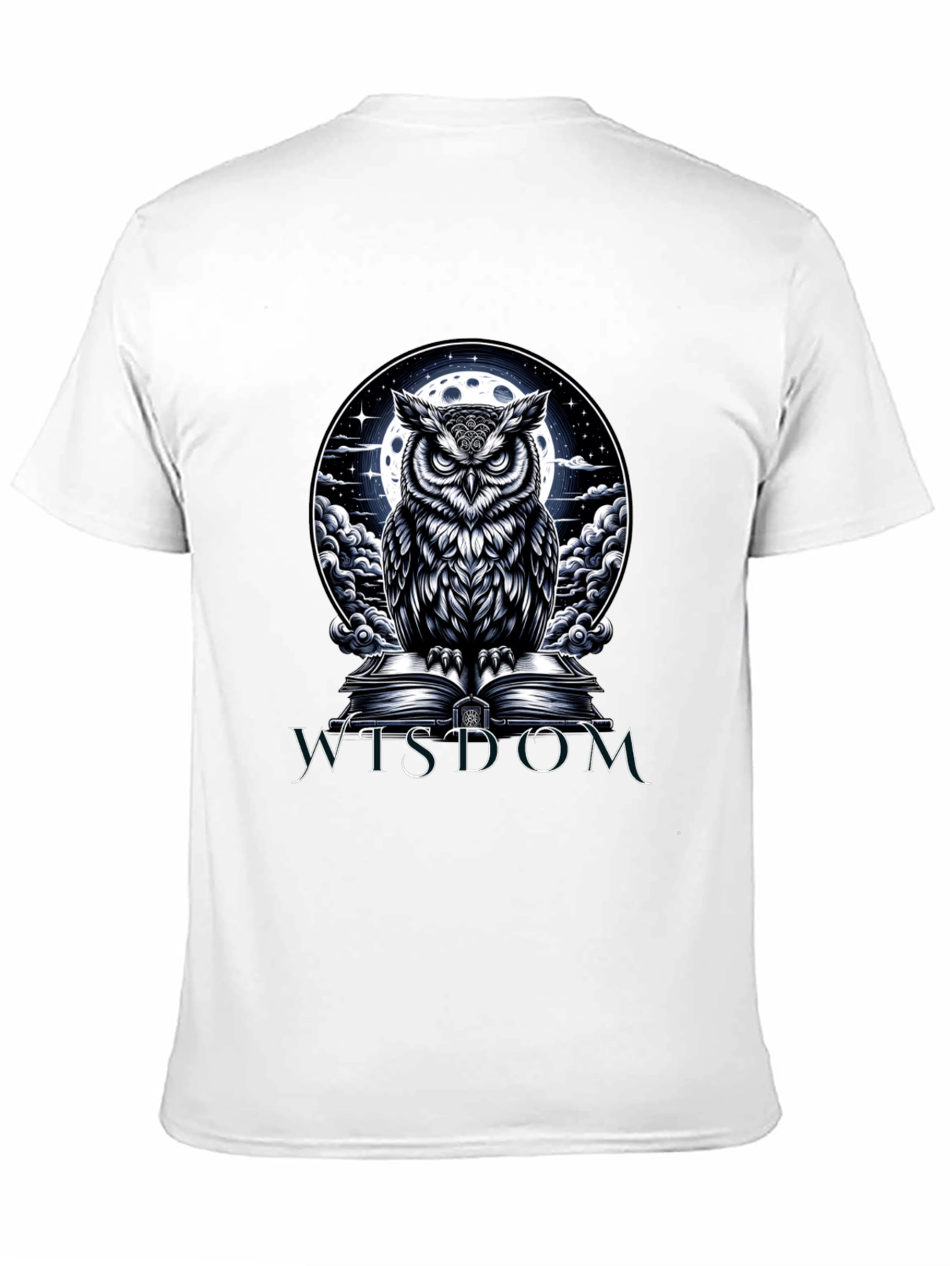 Wisdom Owl Graphic Tee - Moonlit Book Design