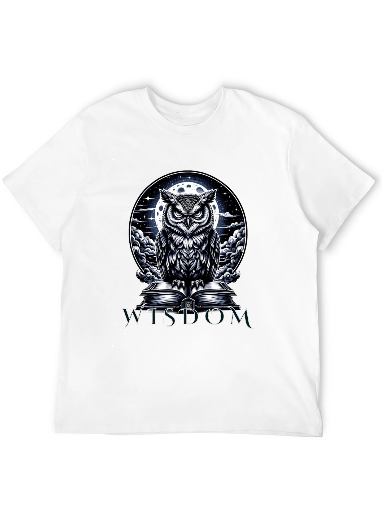 Wisdom Owl Graphic Tee - Moonlit Book Design