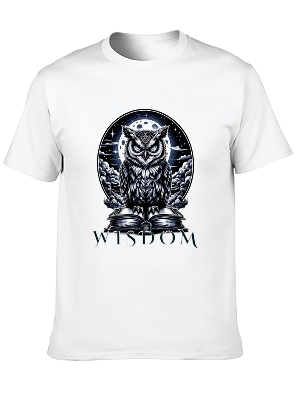 Wisdom Owl Graphic Tee - Moonlit Book Design