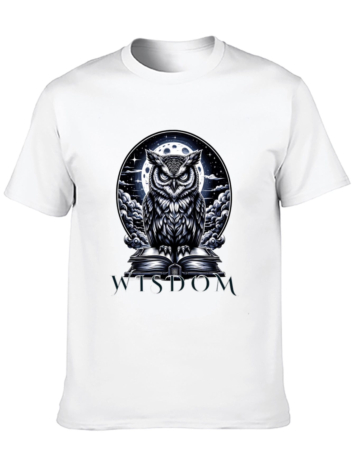 Wisdom Owl Graphic Tee - Moonlit Book Design