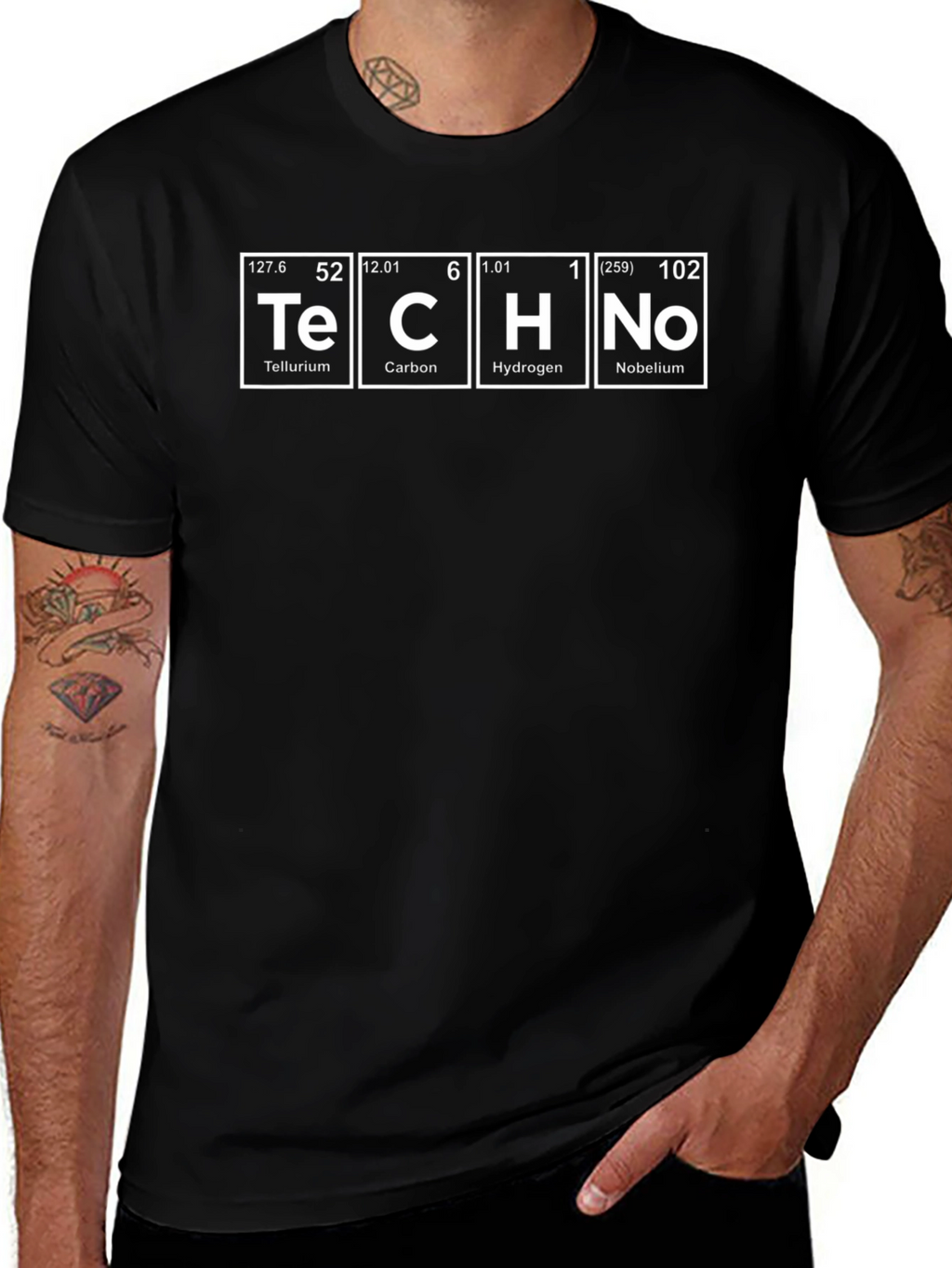 Periodic Table Techno Music Black T-Shirt