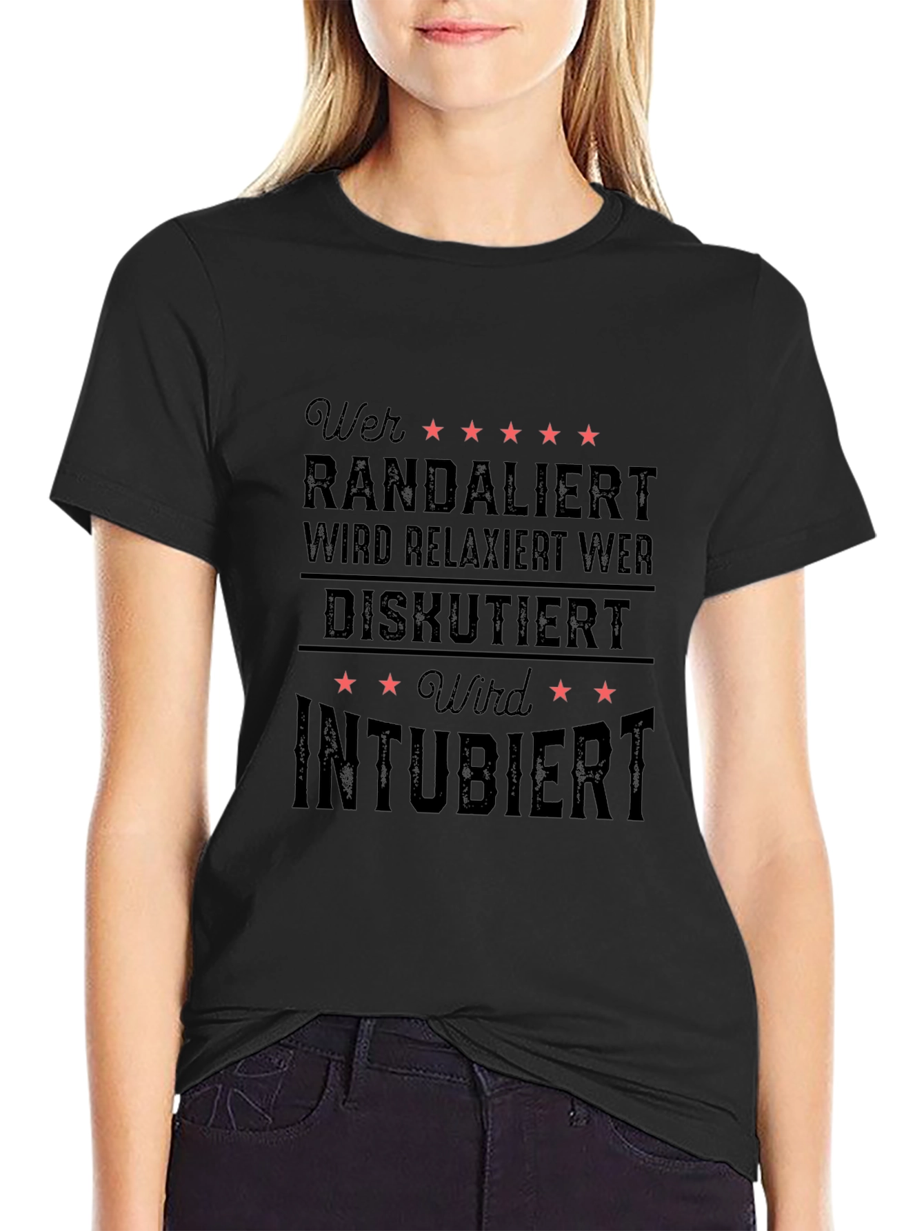 Black Graphic T-Shirt - Wer Randaliert