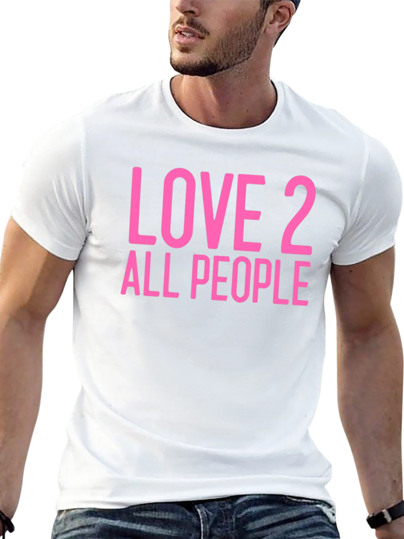 Love 2 All People Graphic Tee - Black Cotton