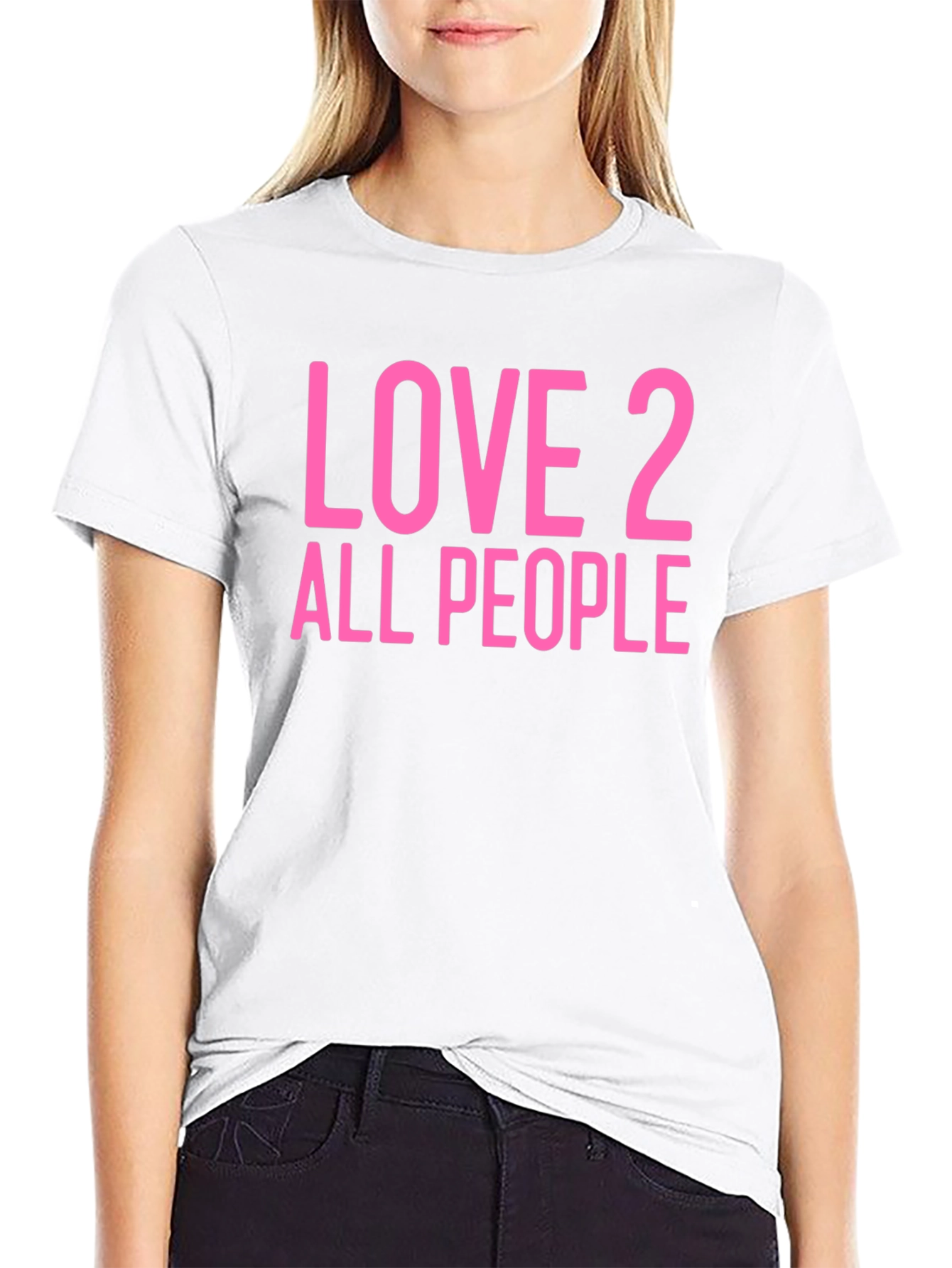 Love 2 All People Graphic Tee - Black Cotton