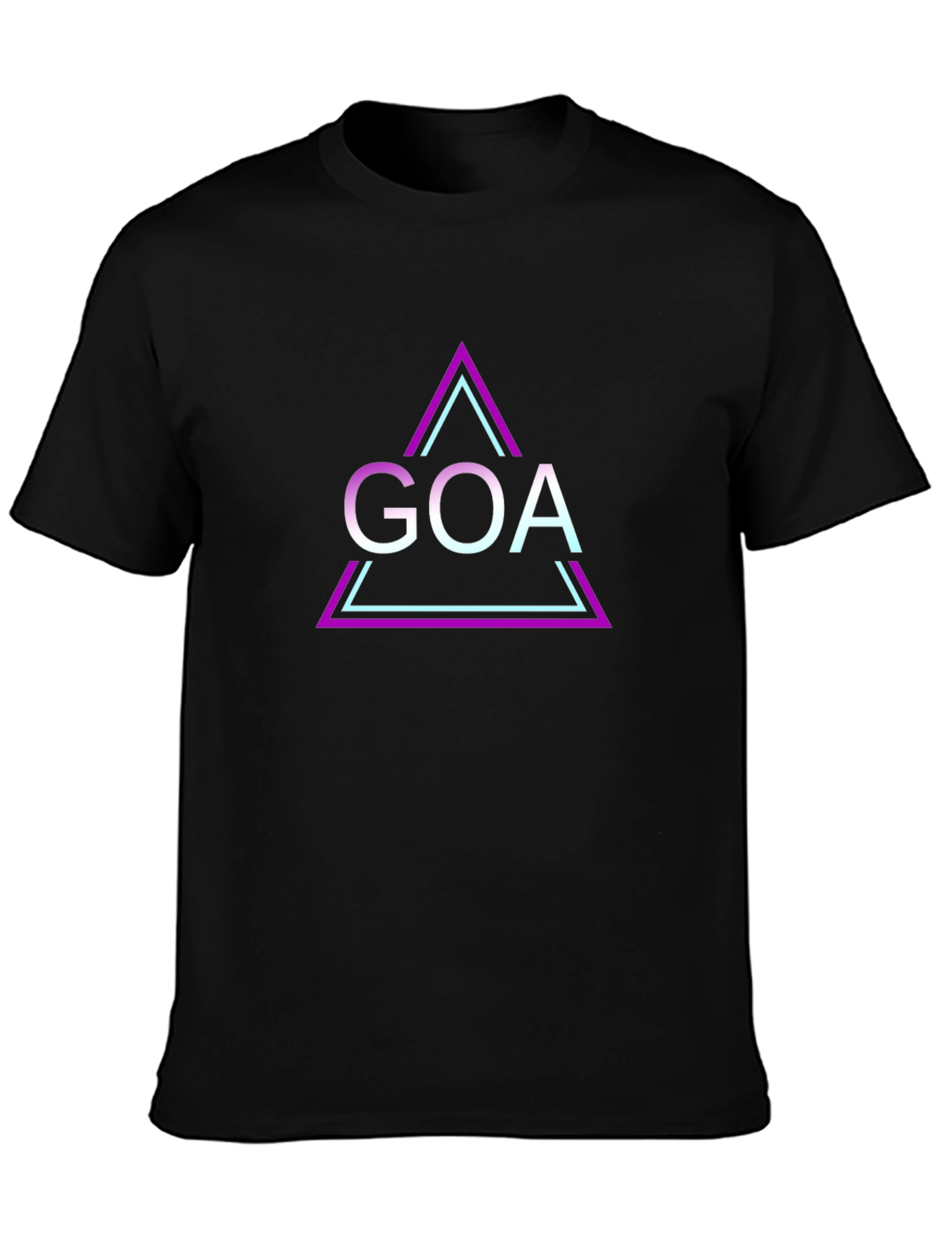 GOA Triangle Graphic Print Black T-Shirt