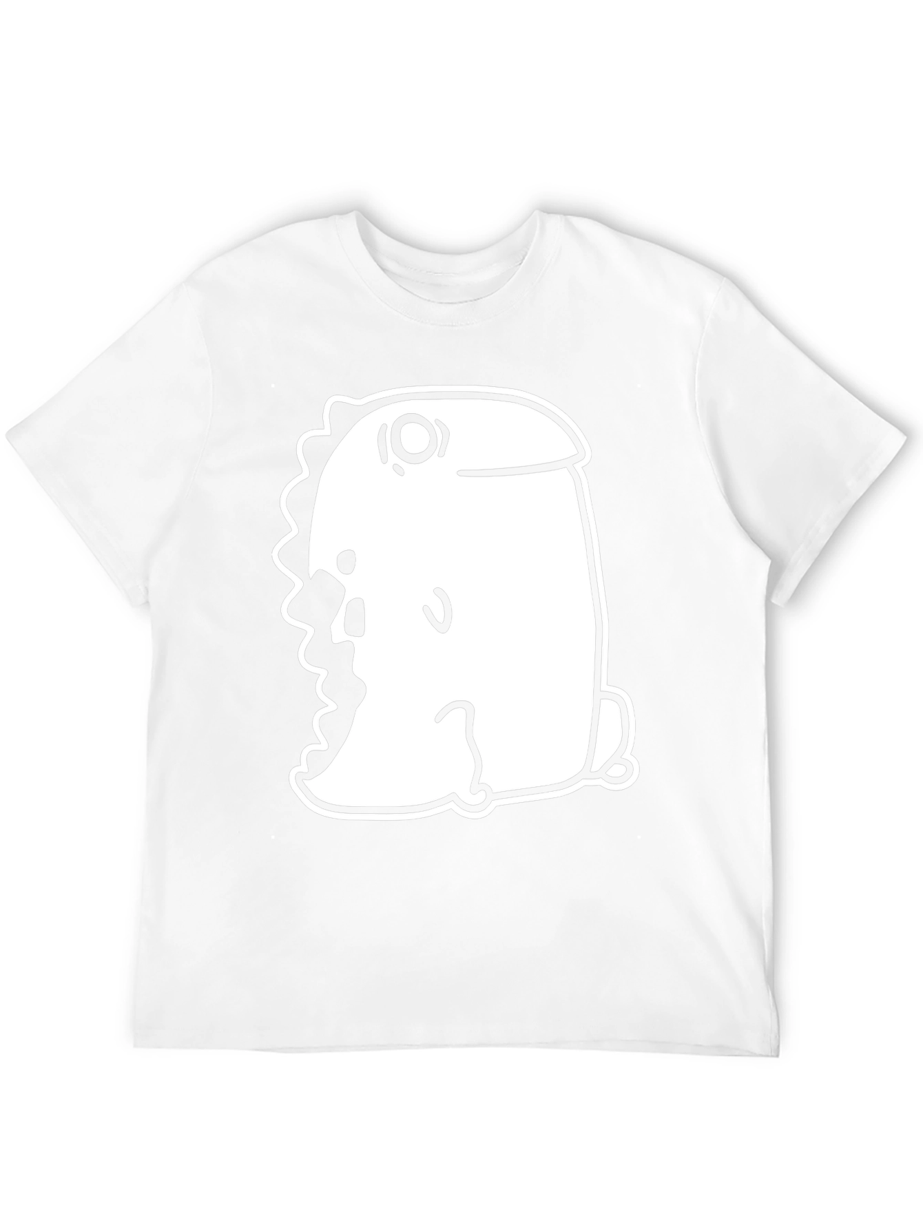 Black T-Shirt with Quirky Cartoon Dinosaur Graphic