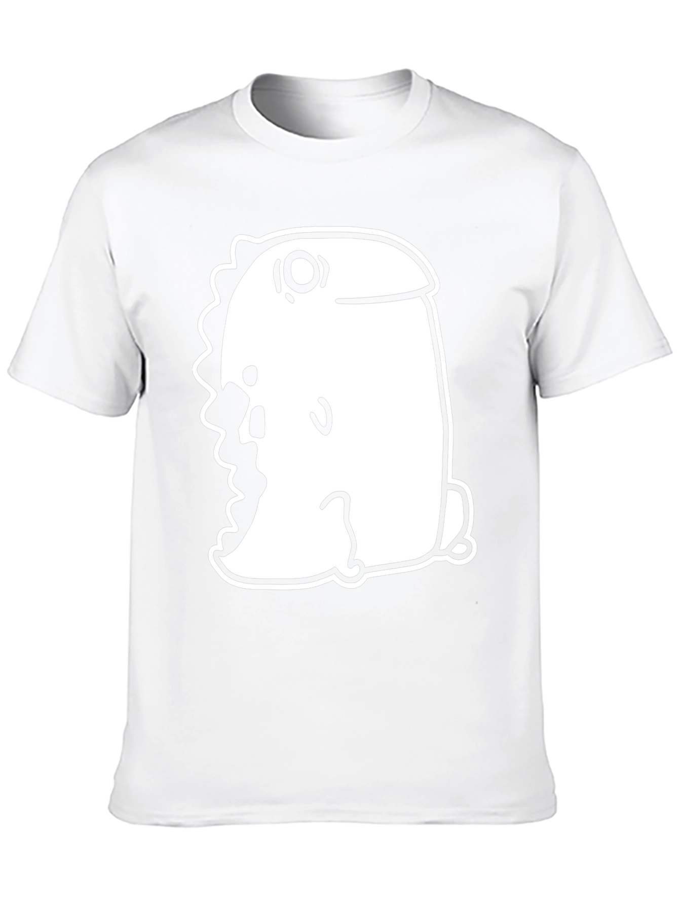 Black T-Shirt with Quirky Cartoon Dinosaur Graphic
