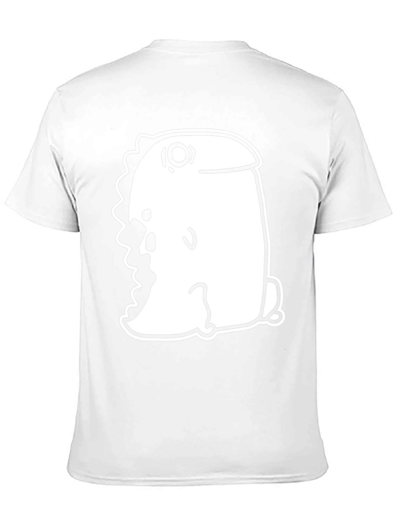 Black T-Shirt with Quirky Cartoon Dinosaur Graphic