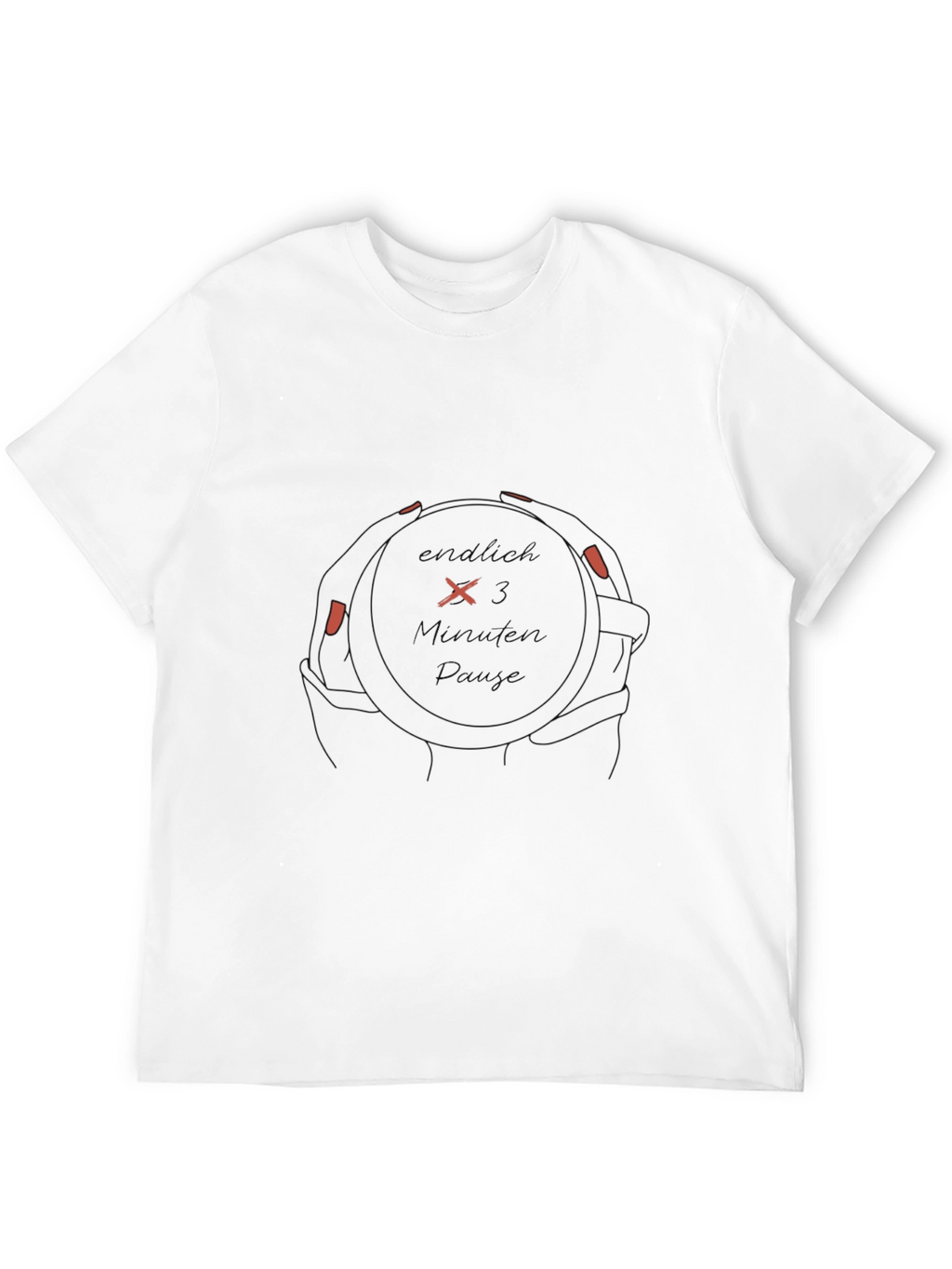 Black Graphic Tee - Endlich x3 Minuten Panik Design