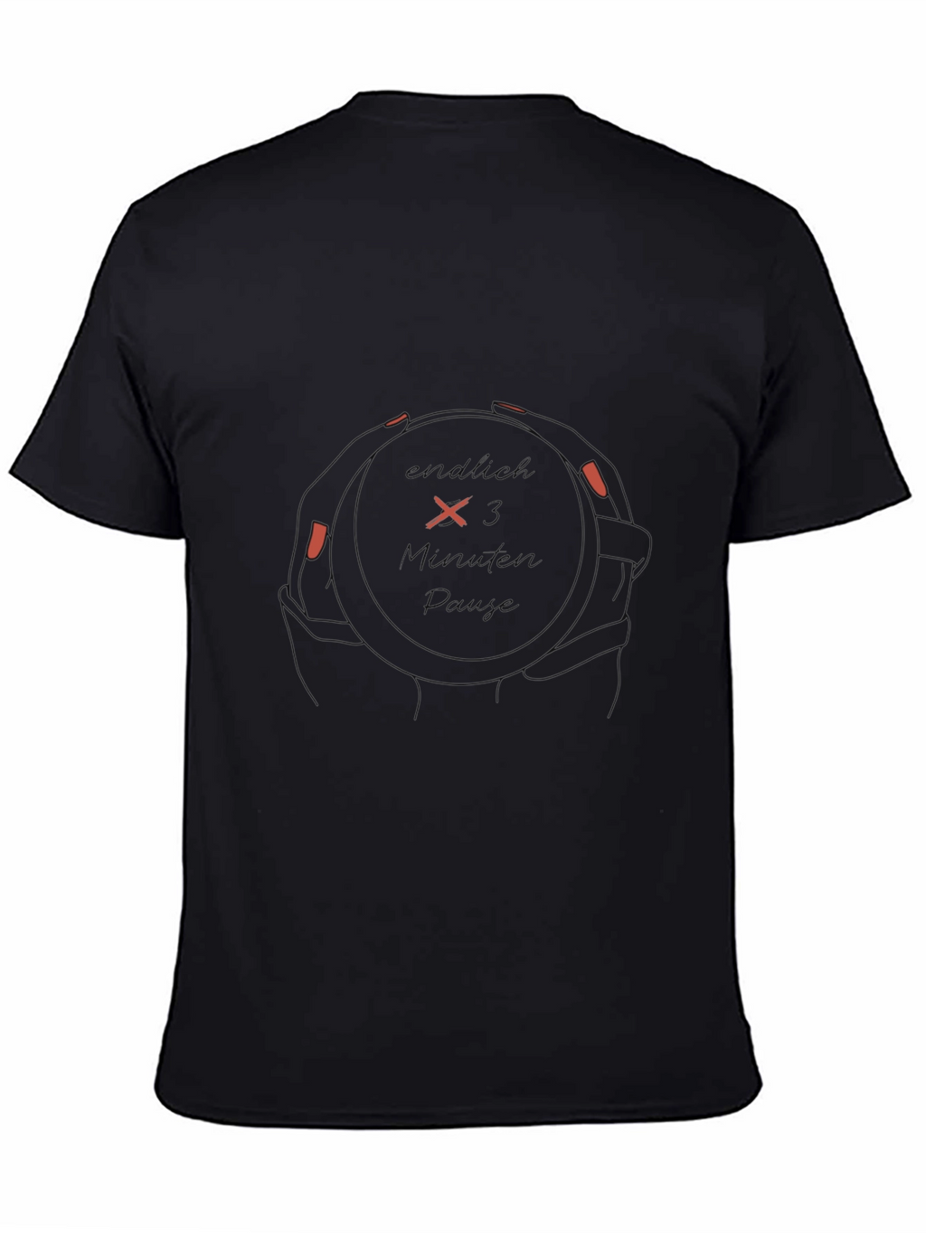 Black Graphic Tee - Endlich x3 Minuten Panik Design