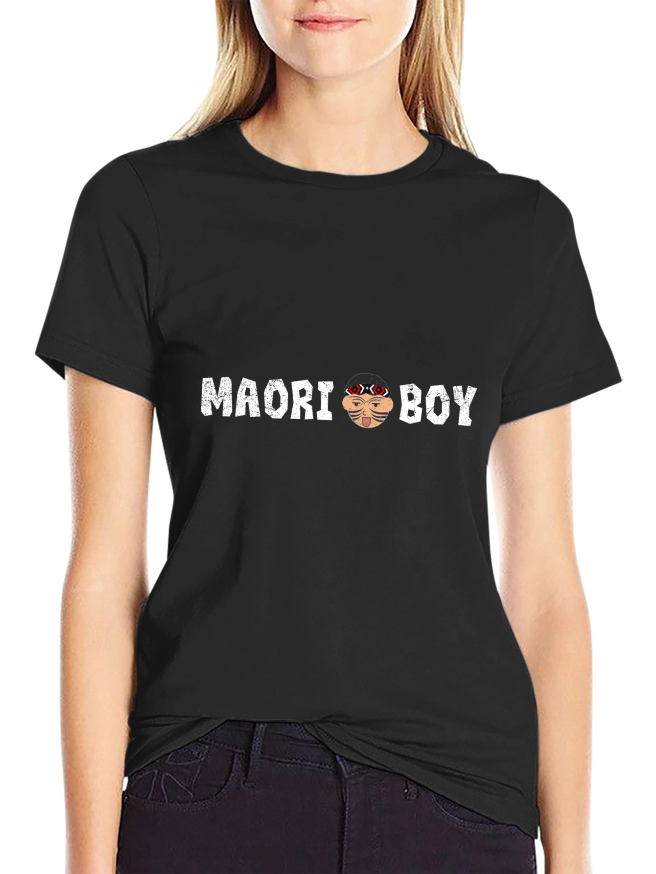 Maori Boy Graphic T-Shirt - Stylish Crew Neck Tee