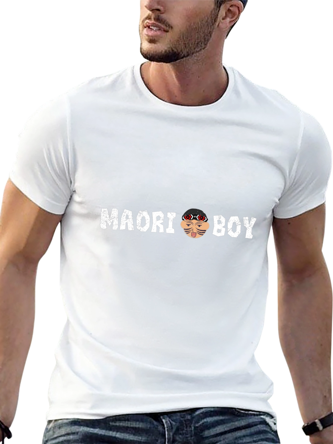 Maori Boy Graphic T-Shirt - Stylish Crew Neck Tee