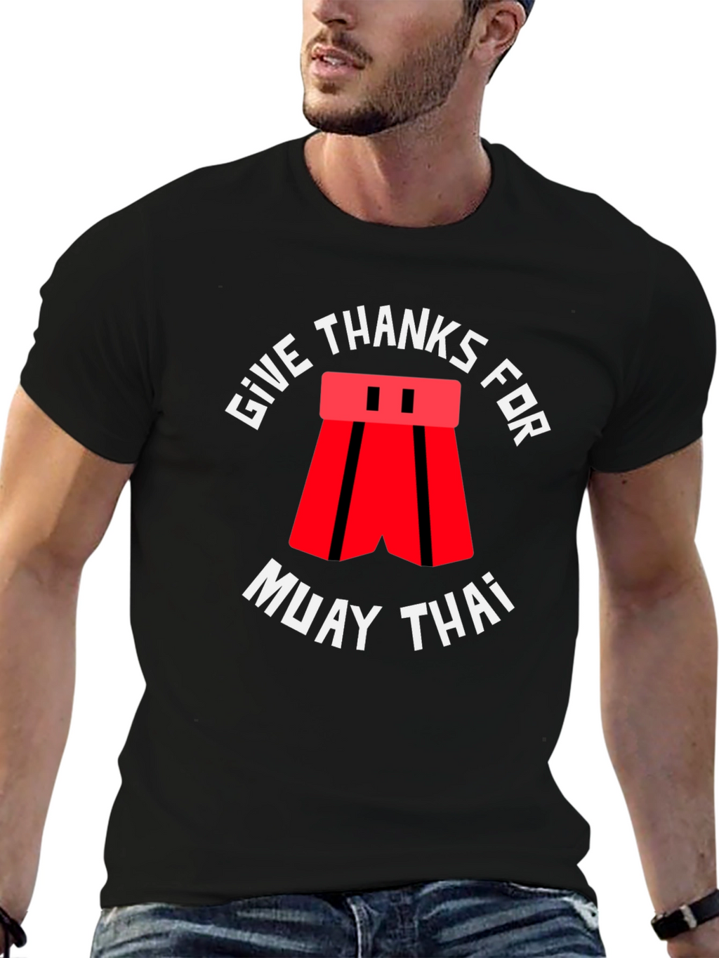 Give Thanks for Muay Thai Black T-Shirt